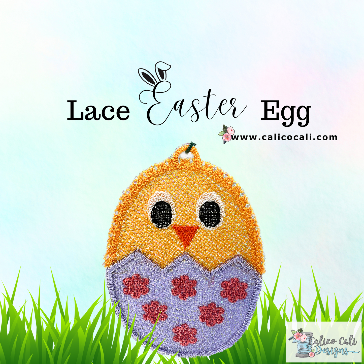 Lace Easter Egg Embroidery Design – Free Standing Lace for Spring Decor