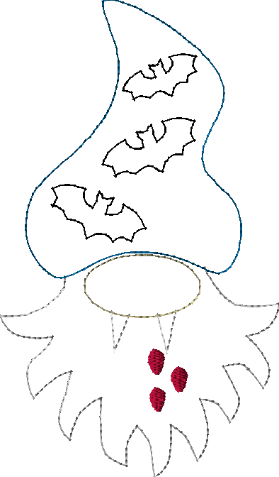 Vampire Gnome Embroidery Design – In-the-Hoop Greeting Card