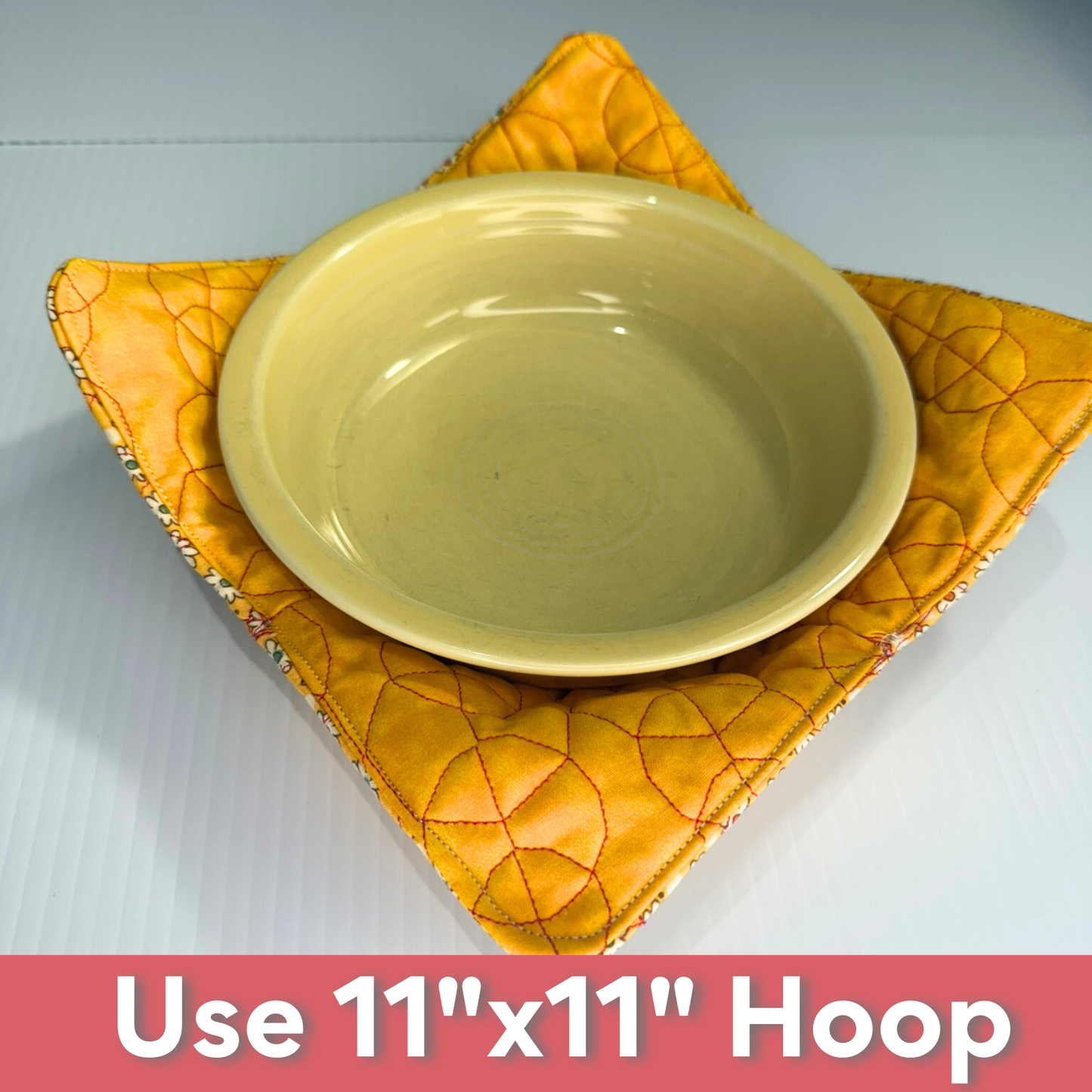 In-the-Hoop Bowl Cozy Embroidery Design – Geometric Circles Pattern