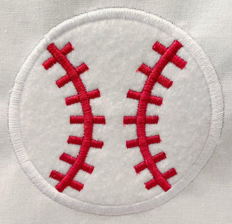 Baseball Applique Embroidery Design