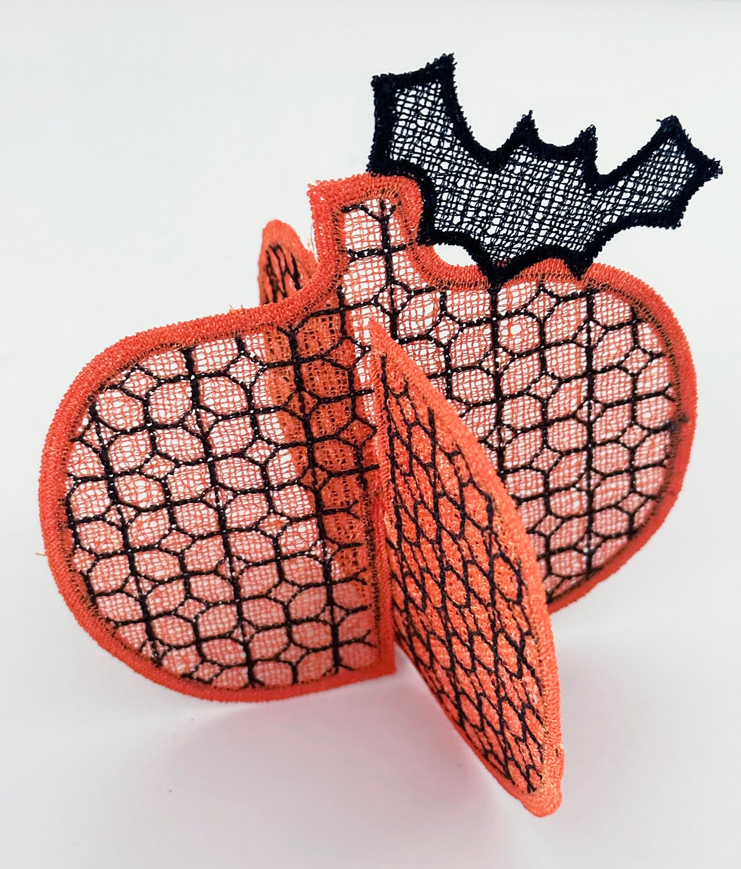 ITH Lace 3D pumpkin embroidery design for Halloween