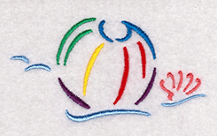 beach ball embroidery design