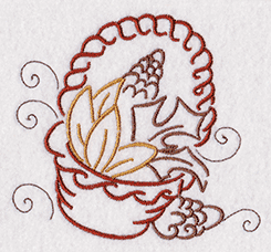 fall basket embroidery design