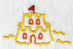 sand castle embroidery design
