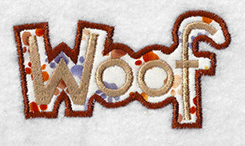 Woof applique embroidery design