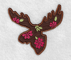 Moose Silhouette applique embroidery design