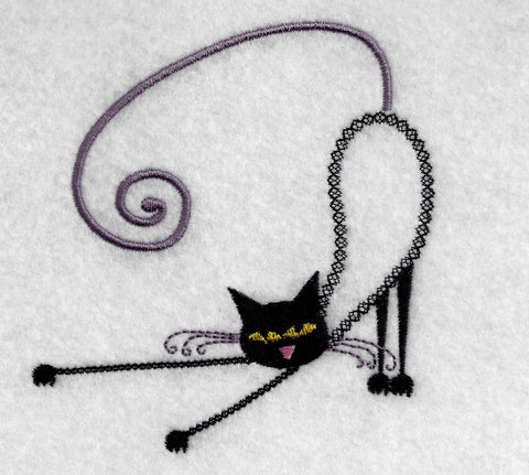 Vintage Cat Embroidery Design