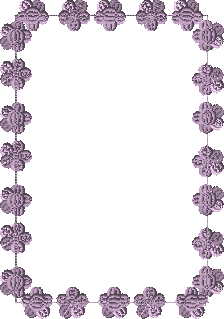 Flower border Quilt Label Embroidery Design