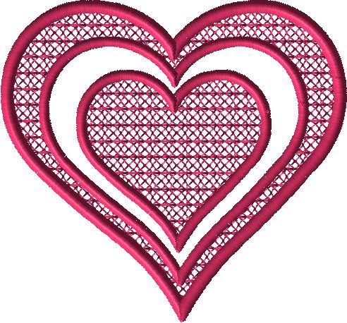 Heart Knockdown Free Embroidery Design
