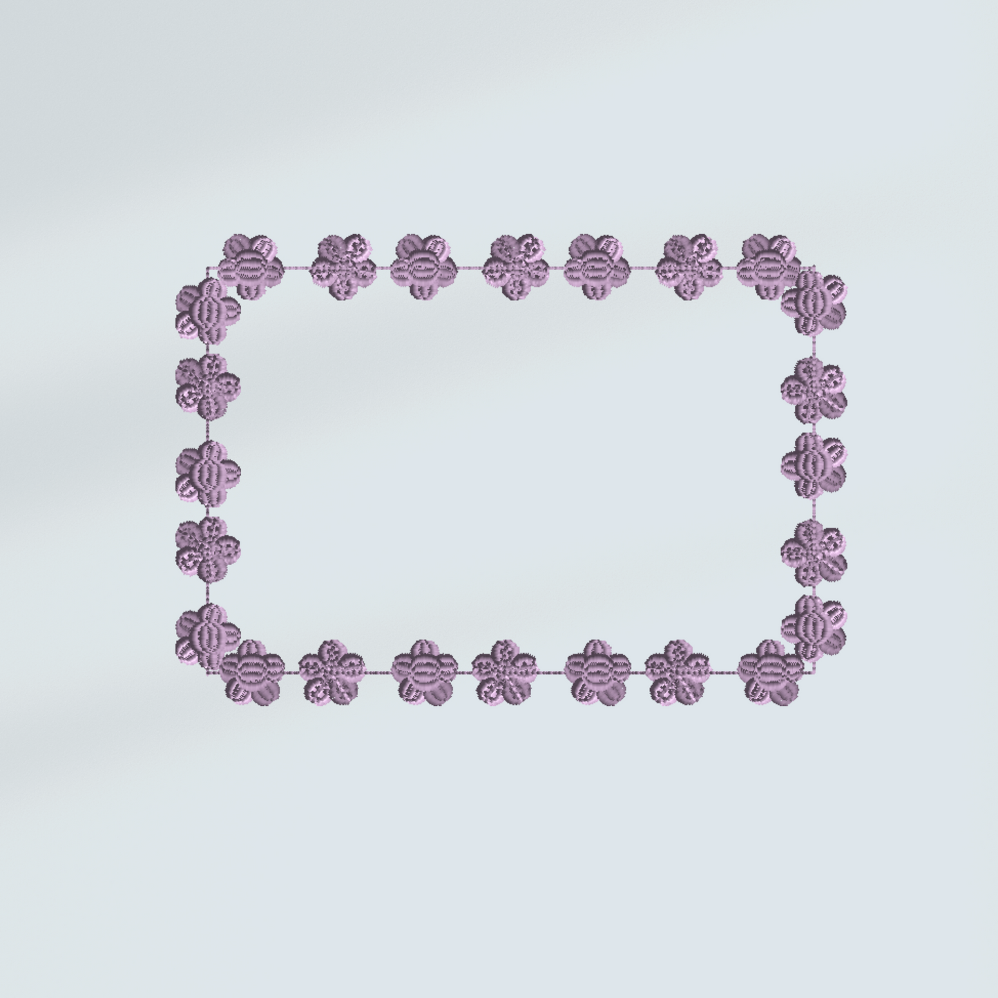 Flower border Quilt Label Embroidery Design