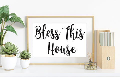 Bless This House script SVG cut file