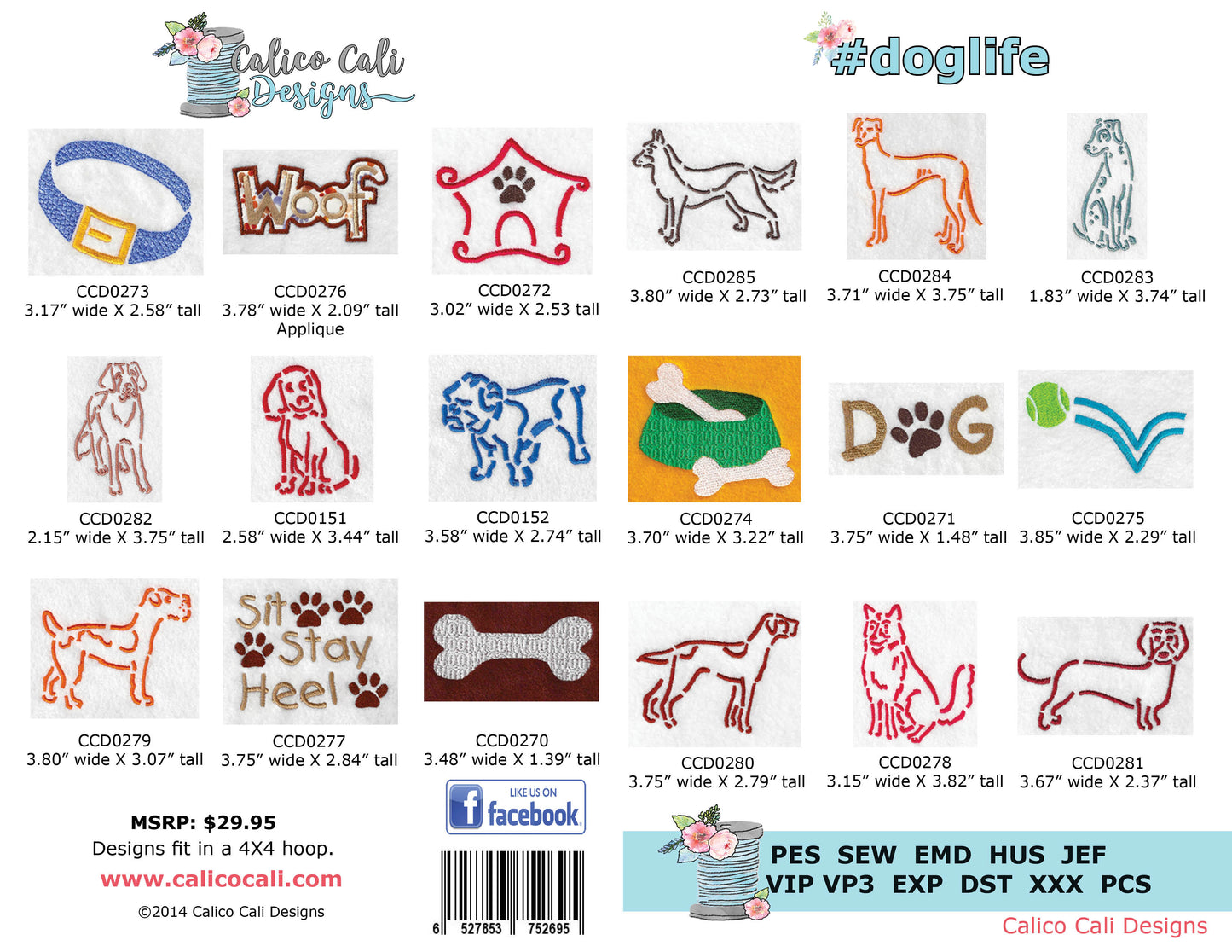 Dog embroidery designs