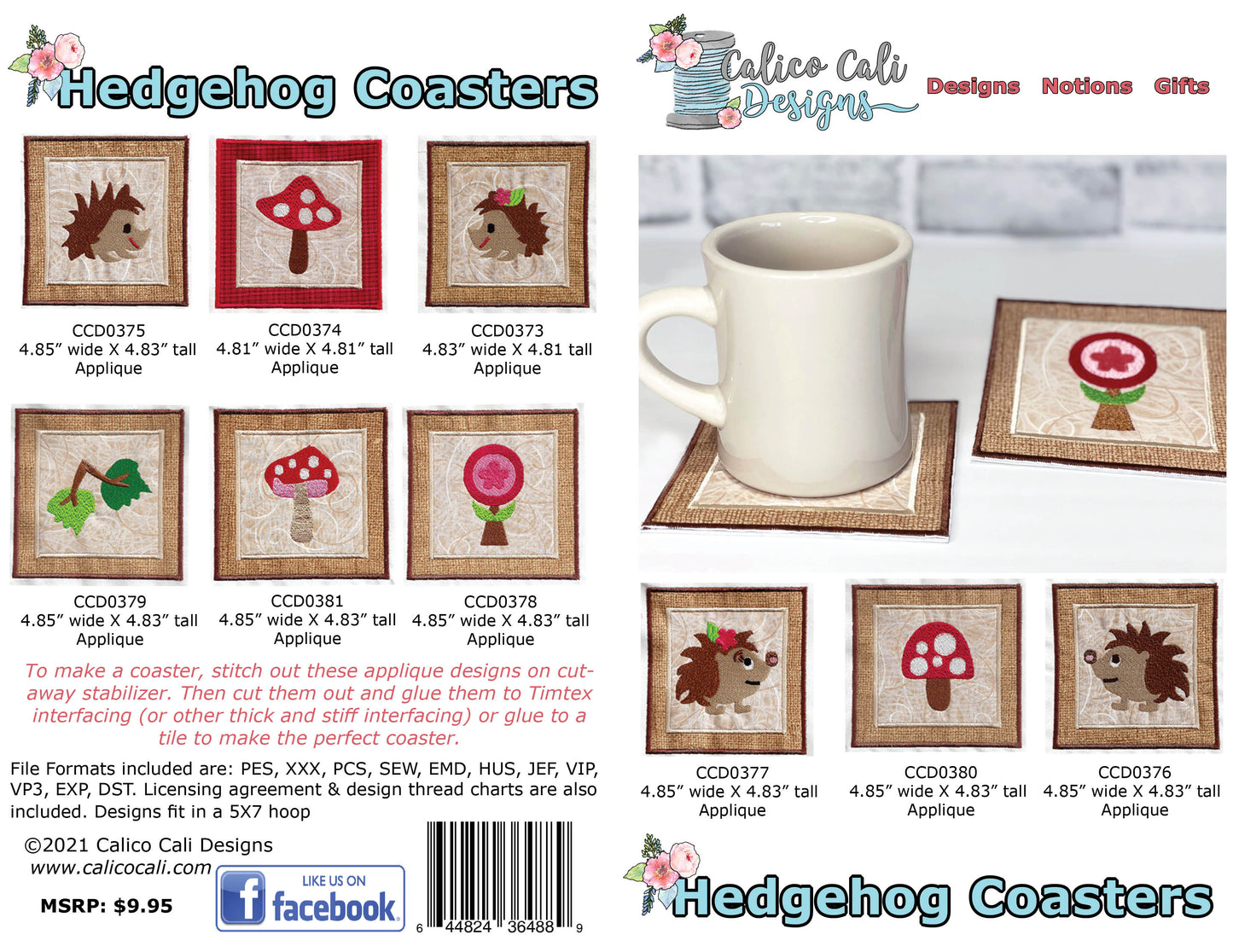 In The Hoop Coaster Embroidery Design