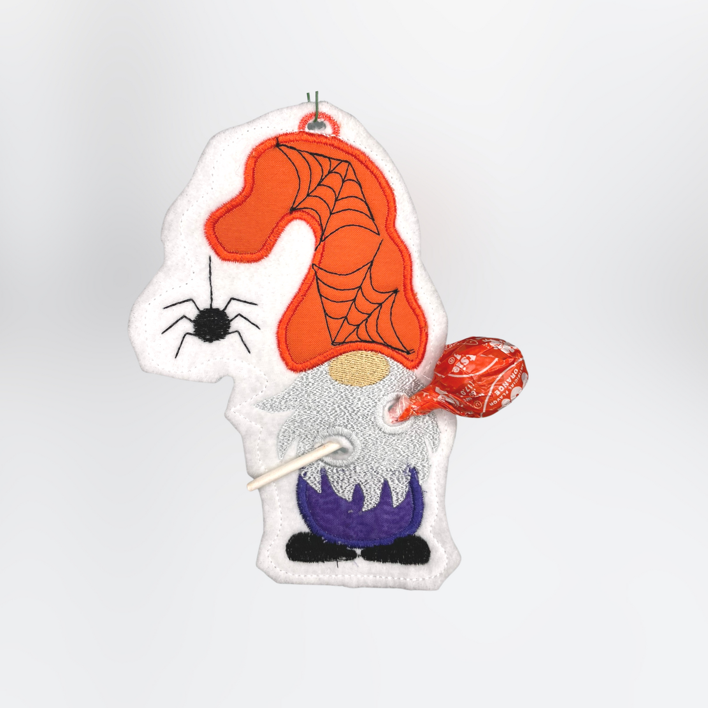Gnome candy holder embroidery design for Halloween