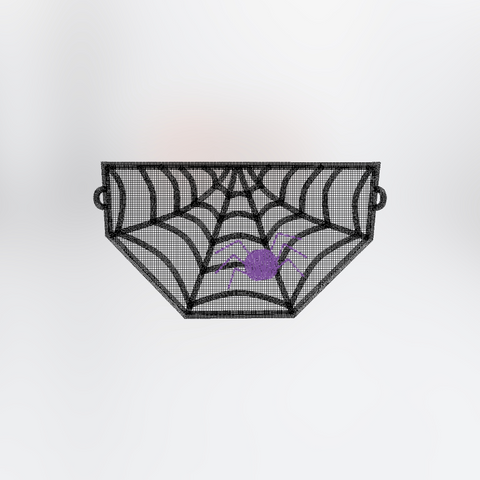 Lace Spider Web Embroidery Design for Halloween Banner