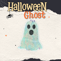 FSL ghost ornament embroidery design for Halloween