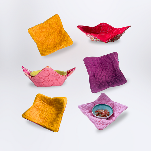 Set of 6 In-the-Hoop Microwave Bowl Cozy Embroidery Designs