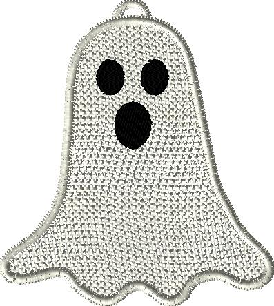 In the Hoop Ghost embroidery design for Halloween