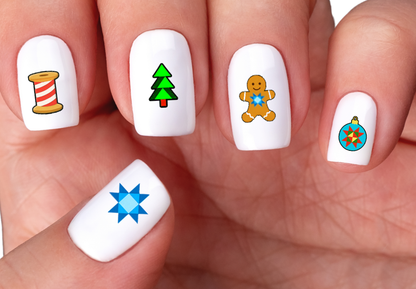 Christmas Quilt & Sewing Nail Decals 🎄