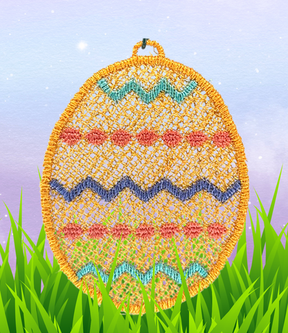 Easter Egg Sun Catcher Embroidery Design – In-the-Hoop Spring Decor