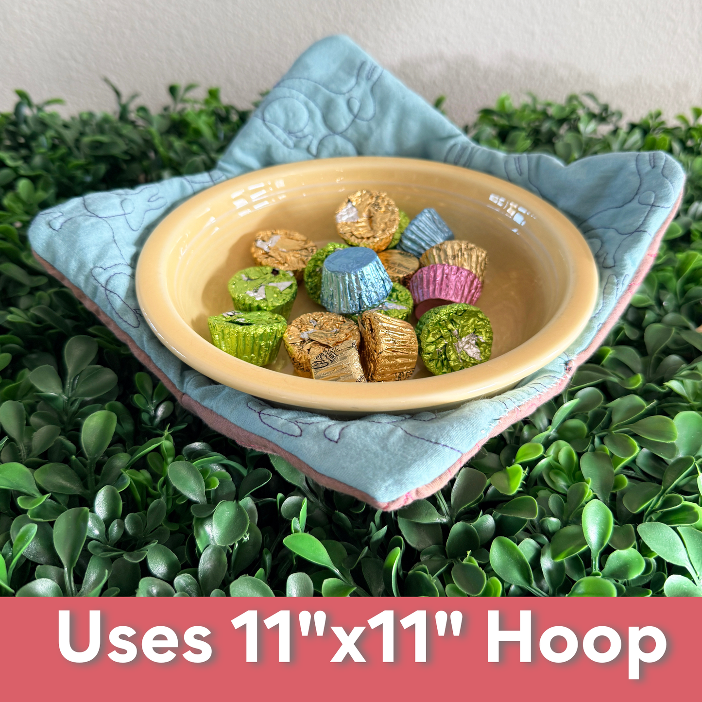 Bunny Bowl Cozy Machine Embroidery Design for Easter