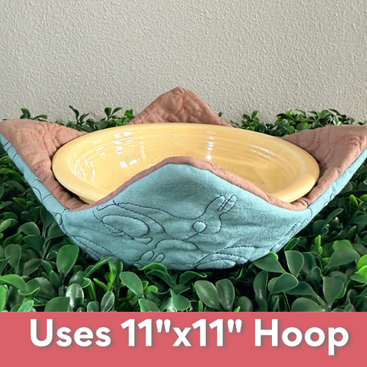 Bunny Bowl Cozy Machine Embroidery Design for Easter