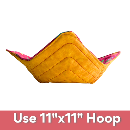 In-the-Hoop Bowl Cozy Embroidery Design – Spiral Quilting Pattern
