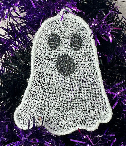 Ghost Mylar Embroidery Design for Halloween
