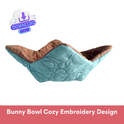 Bunny Bowl Cozy Machine Embroidery Design for Easter