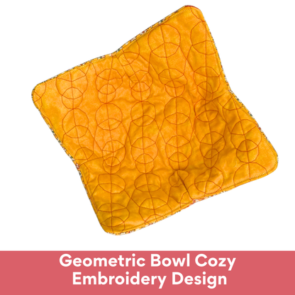 In-the-Hoop Bowl Cozy Embroidery Design – Geometric Circles Pattern