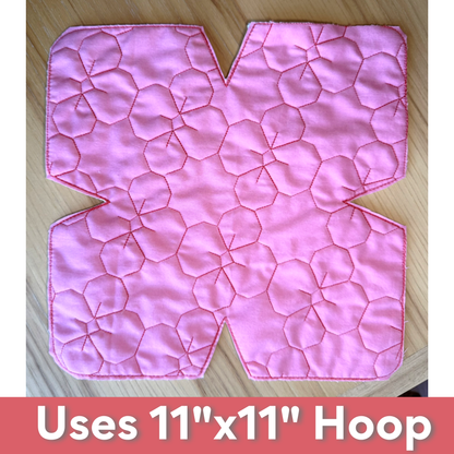 In-the-Hoop Bowl Cozy Embroidery Design – Quilted Flower Pattern