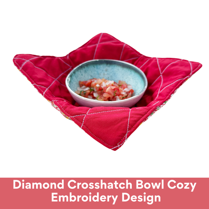 Set of 6 In-the-Hoop Microwave Bowl Cozy Embroidery Designs