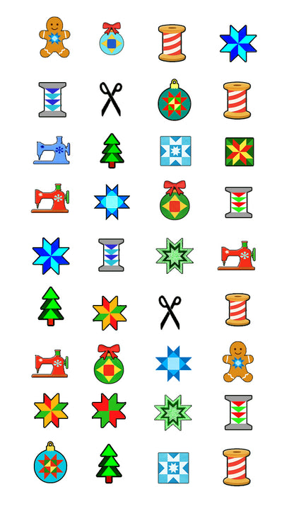 Christmas Quilt & Sewing Nail Decals 🎄