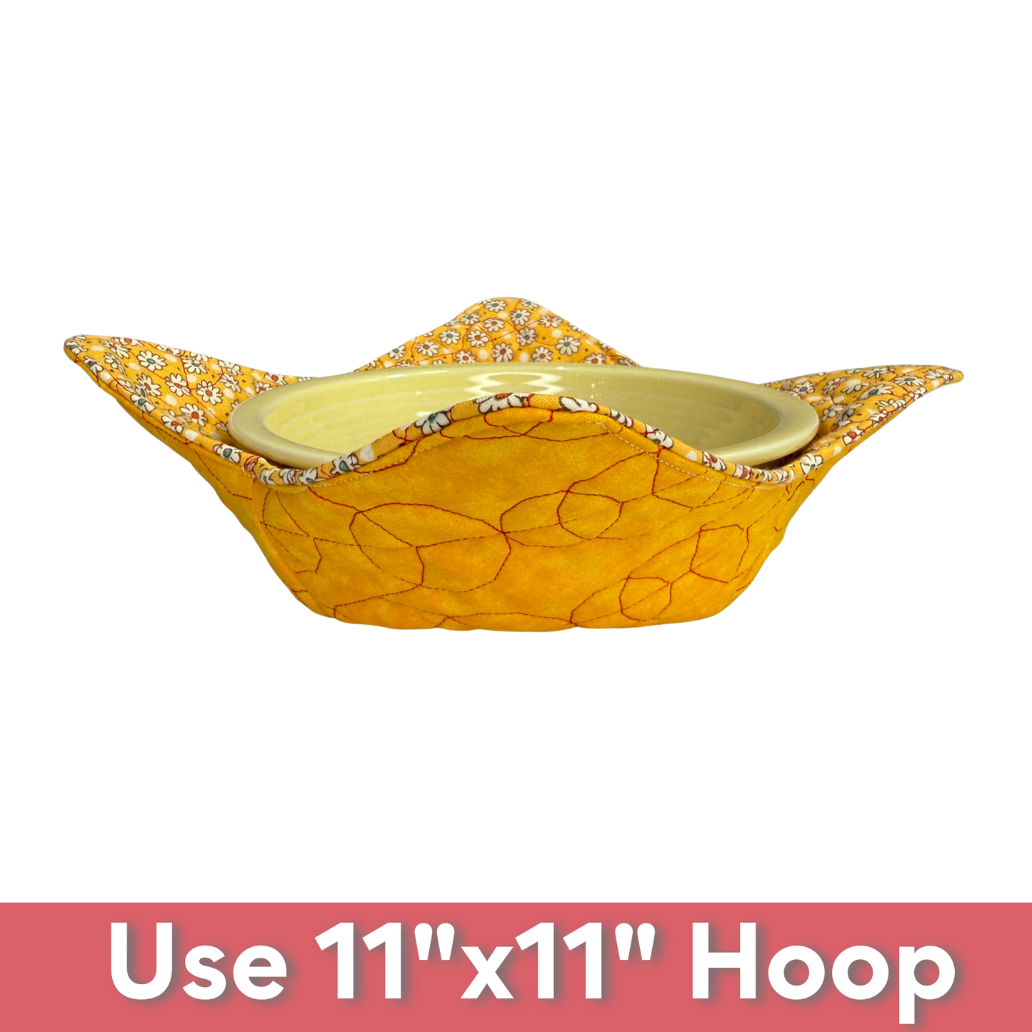 In-the-Hoop Bowl Cozy Embroidery Design – Geometric Circles Pattern