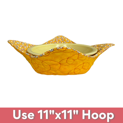 In-the-Hoop Bowl Cozy Embroidery Design – Geometric Circles Pattern