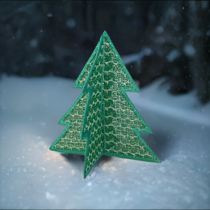 3D Mylar Tree embroidery designs for Christmas