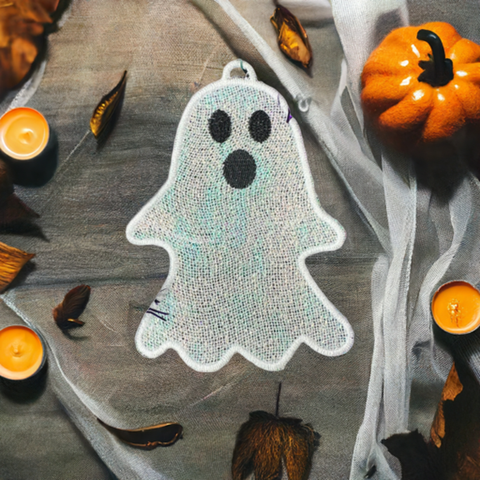 Lace Ghost In the Hoop embroidery design for Halloween