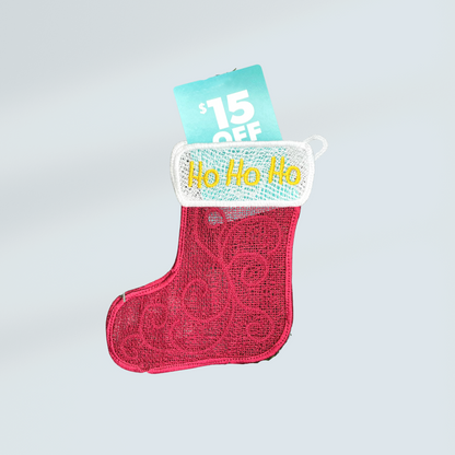 Ho Ho Ho Christmas Stocking Gift Card Holder – In-the-Hoop Embroidery Design