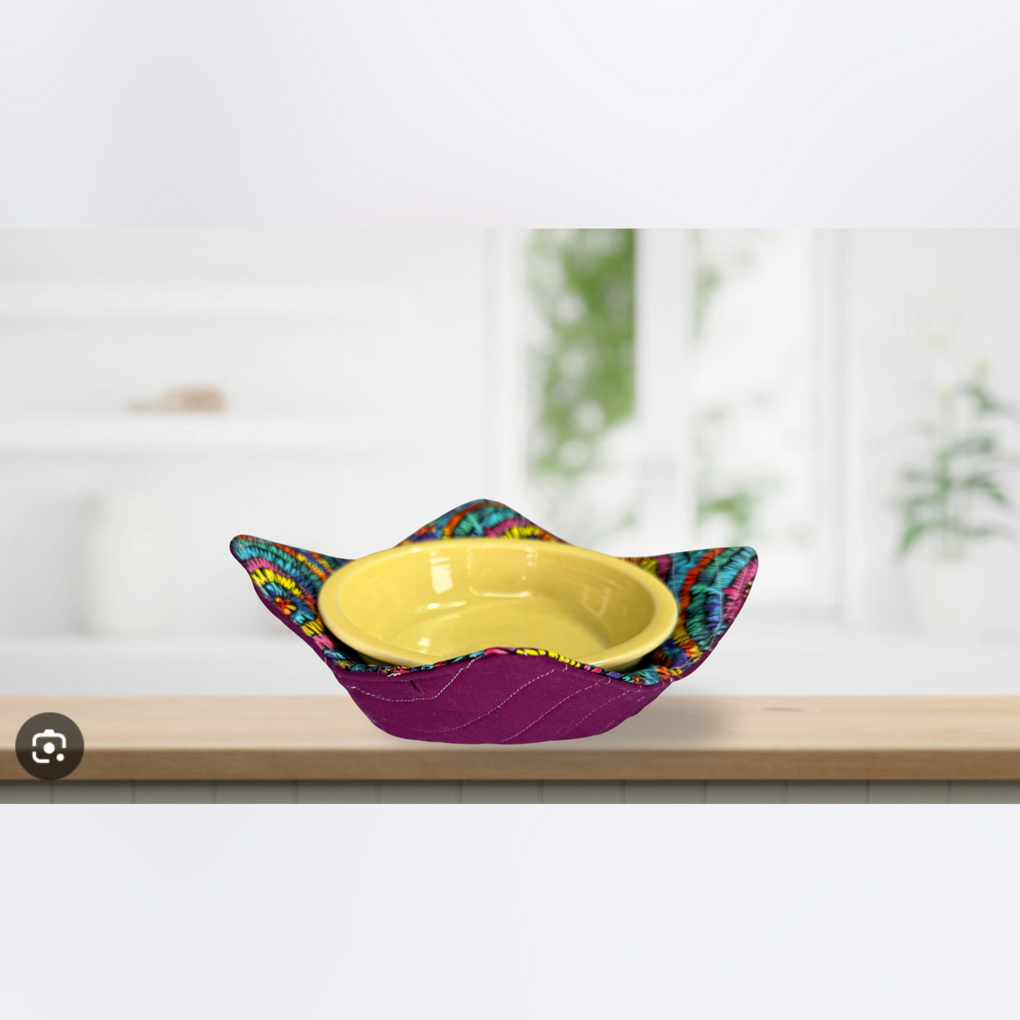 In-the-Hoop Bowl Cozy Embroidery Design – Wavy Line Quilting