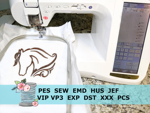 Western Horse Embroidery Design Bundle