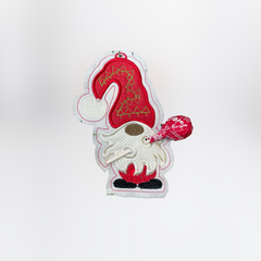 Santa Gnome ITH lollipop holder embroidery design