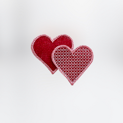 Two lace hearts embroidery design