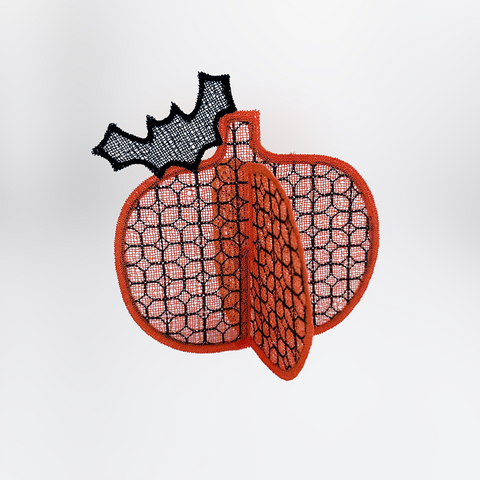ITH Lace 3D pumpkin embroidery design for Halloween