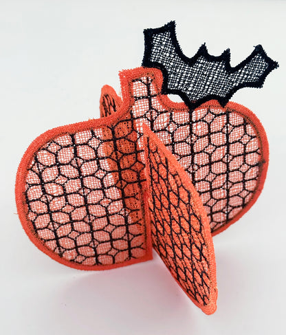 ITH Lace 3D pumpkin embroidery design for Halloween