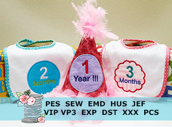 Baby Milestones Embroidery Designs