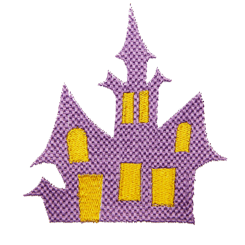 Haunted house embroidery design
