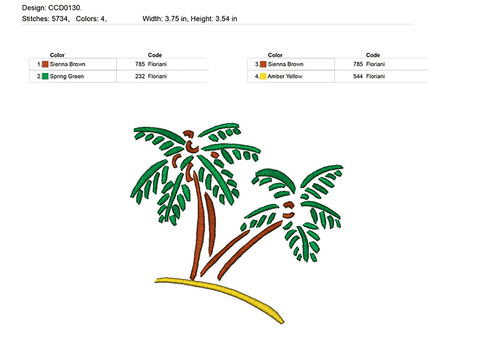 Palm Tree Free Embroidery Design
