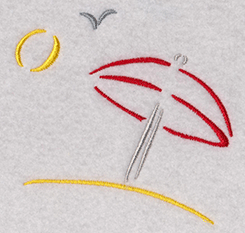 beach umbrella embroidery design