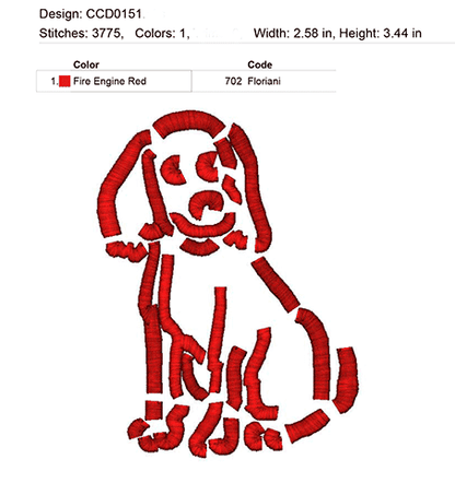 Puppy embroidery design