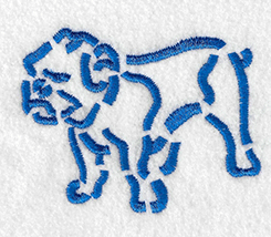 bull dog embroidery design
